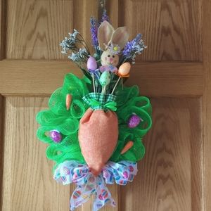 Handmade Easter Deco Mesh door wreath